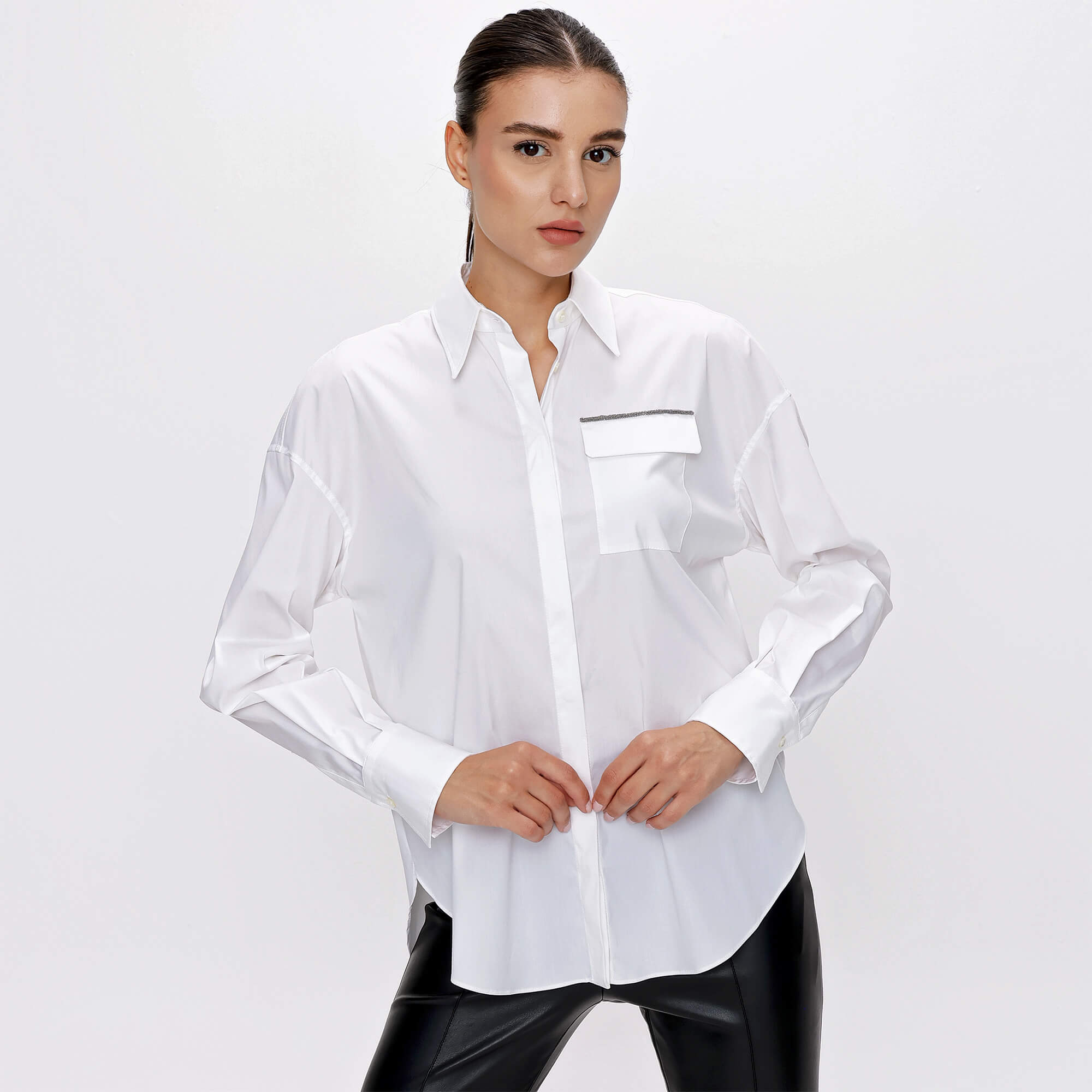 Brunello Cucinelli - White One Pocket Shirt